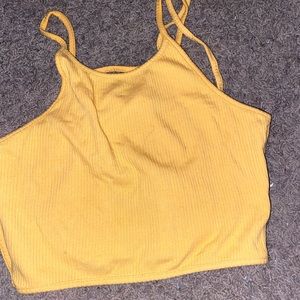 yellow halter neck tank